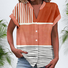 Loose Striped Simple Mock Neck Shirt