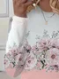 Women's Floral Spring Print Casual Round Neck Long Sleeve T-Shirt