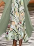 Women's Vintage Floral Print Casual Print Two-Piece Dress