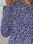 Women's Floral Spring Print Casual Round Neck Long Sleeve T-Shirt