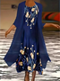 Women's Vintage Floral Print Casual Print Two-Piece Dress