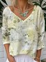Casual Floral Loose Jersey T-Shirt