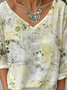 Casual Floral Loose Jersey T-Shirt