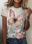 Casual Regular Fit Floral Crew Neck T-Shirt