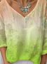 Vintage Jersey Floral V Neck T-Shirt