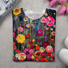 Women's Floral Spring Print Casual Round Neck Long Sleeve T-Shirt