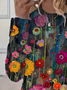 Women's Floral Spring Print Casual Round Neck Long Sleeve T-Shirt