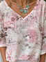 Casual Floral Loose Jersey T-Shirt