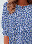 Women's Floral Spring Print Casual Round Neck Tunic Long Sleeve T-Shirt