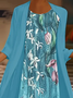 Women's Spring Floral Print Casual Print Two Piece Dress