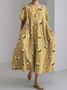 Honey Crew Neck Casual Dress With No Belt