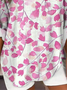 Women's Artistic Floral Print Elegant Casual V Neck Shirt