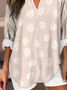 Women's Artistic Floral Print Elegant Casual V Neck Shirt