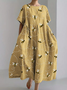 Honey Crew Neck Casual Dress With No Belt