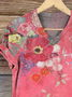 Women's Spring Floral Casual V-Neck Short Sleeve T-Shirt