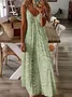 Vintage Loose V Neck Dress With No