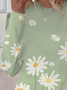 Women's Spring Floral Print Casual Round Neck Long Sleeve T-Shirt