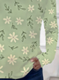 Women's Spring Floral Print Casual Round Neck Long Sleeve T-Shirt