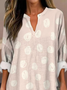 Women's Artistic Floral Print Elegant Casual V Neck Shirt