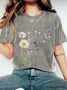Dandelion Dragonfly Print Wash T-Shirt
