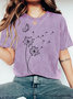 Dandelion Wild Flower Print  Wash T-Shirt