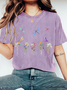 Dragonflies Wildflowers Print Wash T-Shirt