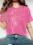 Dandelion Wild Flower Print  Wash T-Shirt