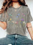 Dragonflies Wildflowers Print Wash T-Shirt