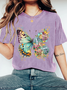 Floral Butterfly Print Wash T-Shirt