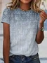 Gradient Pattern Jersey Casual T-Shirt