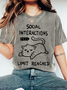Social Interactions Limit Reached Print Wash T-Shirt