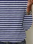 Women's Striped Spring Print Casual Round Neck Long Sleeve T-Shirt