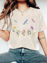 Dragonflies Wildflowers Print Wash T-Shirt