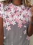 Casual Crew Neck Loose Gradient Pattern T-Shirt