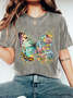 Floral Butterfly Print Wash T-Shirt
