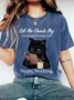 Let Me Check My GIVEASHITOMETER Nope, Nothing Funny Cat Print T-Shirt
