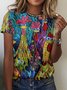 Animal Cotton Casual T-Shirt