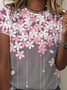 Casual Crew Neck Loose Gradient Pattern T-Shirt