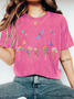 Dragonflies Wildflowers Print Wash T-Shirt