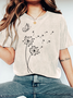 Dandelion Wild Flower Print  Wash T-Shirt