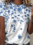 Gradient Pattern Casual Jersey Crew Neck T-Shirt