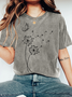 Dandelion Wild Flower Print  Wash T-Shirt