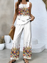 Flowers jacket and trouser suit Two-piece