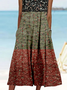 Crew Neck Ditsy Floral Vintage Dress With No