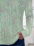 Women's Floral Spring Print Casual Round Neck Long Sleeve T-Shirt
