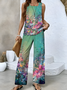 Floral jacket and trouser suit Two-piece