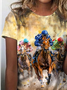 Women's Vintage Western Horse Print T-Shirt