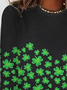 Women's St. Patrick's Day Shamrock Print Casual Round Neck Long Sleeve T-Shirt