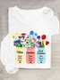 Personalized Grandma Flower Jar Casual Long Sleeve Shirt