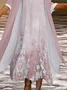 Women's Vintage Floral Print Casual Print Two Piece Dress